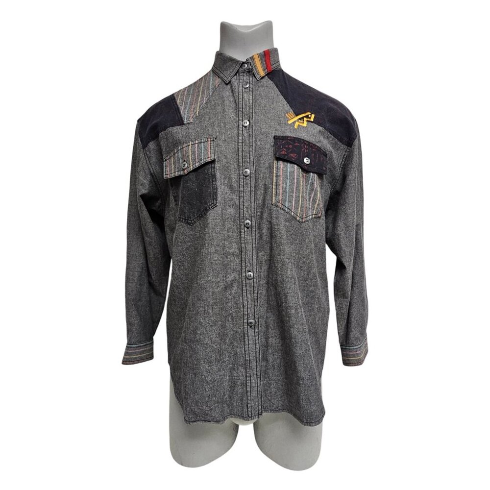 90s - 00s Justin B. Jones button down long sleeve shirt . size 14